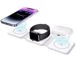 AAG-Goods Opvouwbare Draadloze Oplader - 3-in-1 - Android - iPhone - Smartwatch