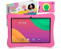 Bon Bon Electronics® 10.1 Inch Kindertablet Pro - Vanaf 3 Jaar – Tablet – Android 13 – 8-Core Processor – 128GB – 4GB RAM - 5000 mAh – Ouderlijk Toezicht – Compleet Pakket – Roze
