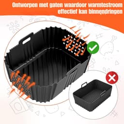 Airfryer Siliconen Inzet - Geschikt voor Grote Airfryers - Hittebestendig - 9.5L - 2 Stuks - Herbruikbaar — thumbnail 6