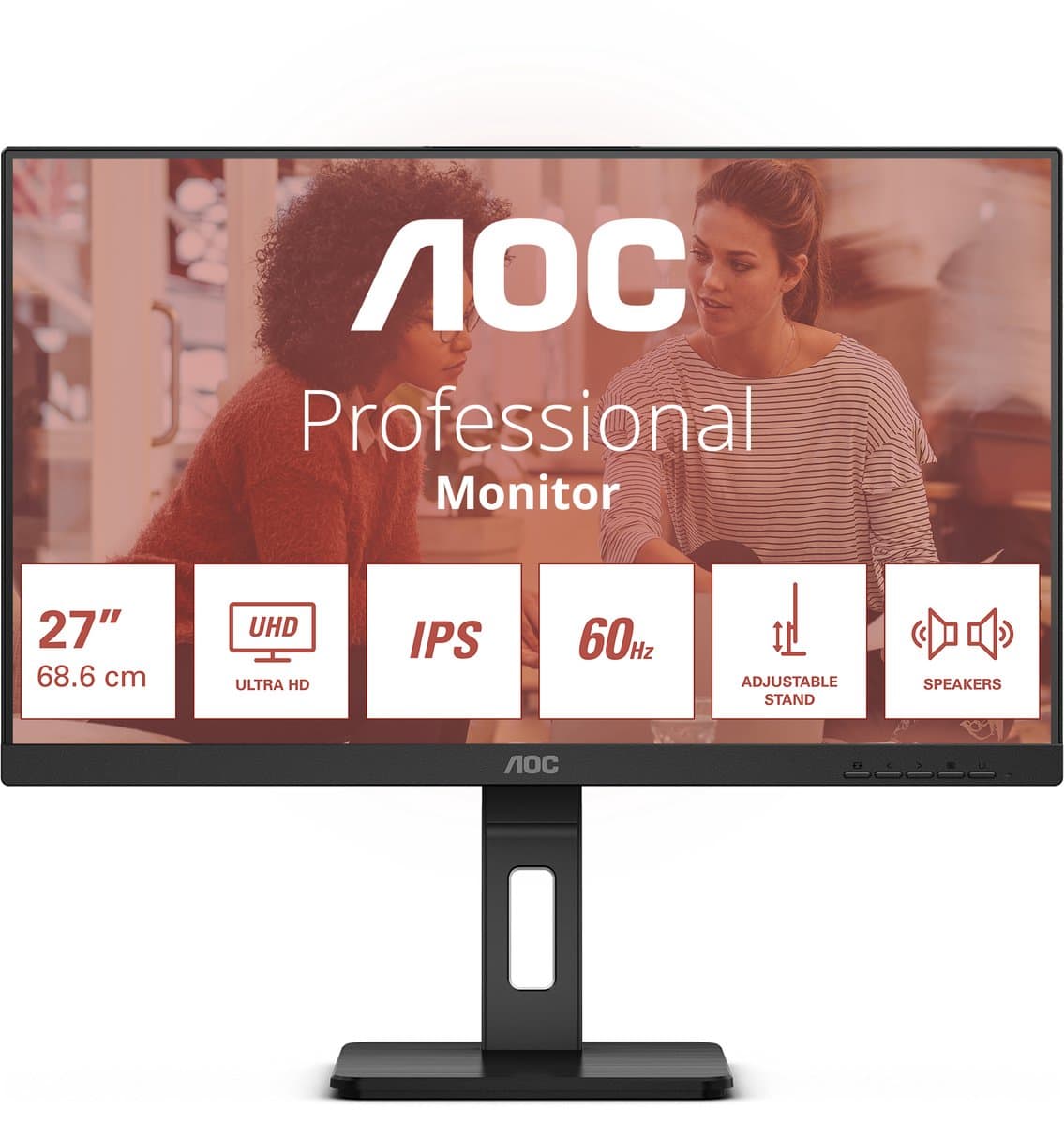 AOC E3 U27E3UF computer monitor 68,6 cm (27") 3840 x 2160 Pixels 4K Ultra HD LED Zwart — afbeelding 1