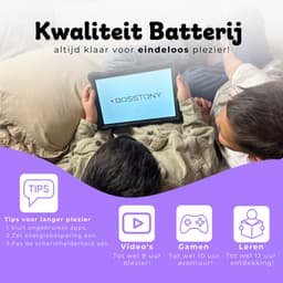 Bosstony Snelle Kids Tablet 10 inch - Ouderlijk Toezicht - 6000mAh Batterij - Android 13 - Incl Beschermpakket - Kindertablet vanaf 3 jaar — thumbnail 4