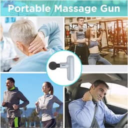 Mini Massagepistool voor Pijnverlichting - Draagbaar, Diep Weefsel, Percussie, 4 Massagekoppen, 4 Snelheden, Oplaadbaar — thumbnail 5