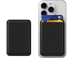 Magnetische pasjeshouder geschikt voor alle iPhone 16 / 16E / 17 / 17 Pro / 17 Pro Max / 17 Air - Magsafe Wallet - Kaarthouder pasjes - Magsafe Kaarthouder geschikt voor iPhone 16 | 16E | 17 | 17 Pro | 17 Pro Max | 17 Air - Pu Vegan Leer - Zwart