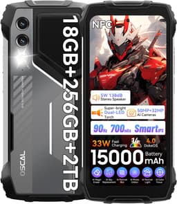 OSCAL PILOT 1 Smartphone - 6.67 Inch - 16GB RAM - 256GB ROM - 15000mAh - Onbreekbare Smartphone - 50MP+32MP - Android 14 - NFC - GPS - Zwart — thumbnail 1