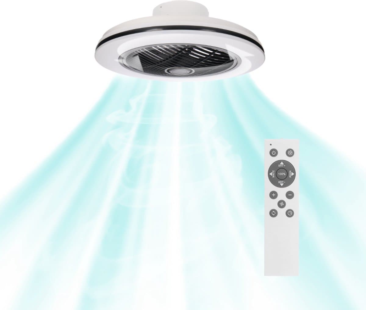 Proventa 3D Air Plafondventilator met verlichting 50 cm - Verspreidt lucht over hele kamer - Plafondlampen met Ventilator & Lamp - Met afstandsbediening - Ventilatorlamp - Ventilatoren plafond - Plafonventilator — afbeelding 1