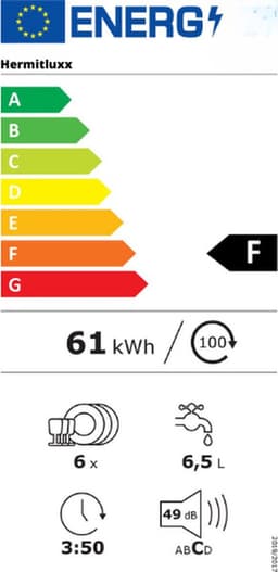 Mini-vaatwasser - 4 Couverts - 5 Programma's - Vrijstaand - Compact - Wit - te gebruiken met en zonder wateraansluiting — thumbnail 2