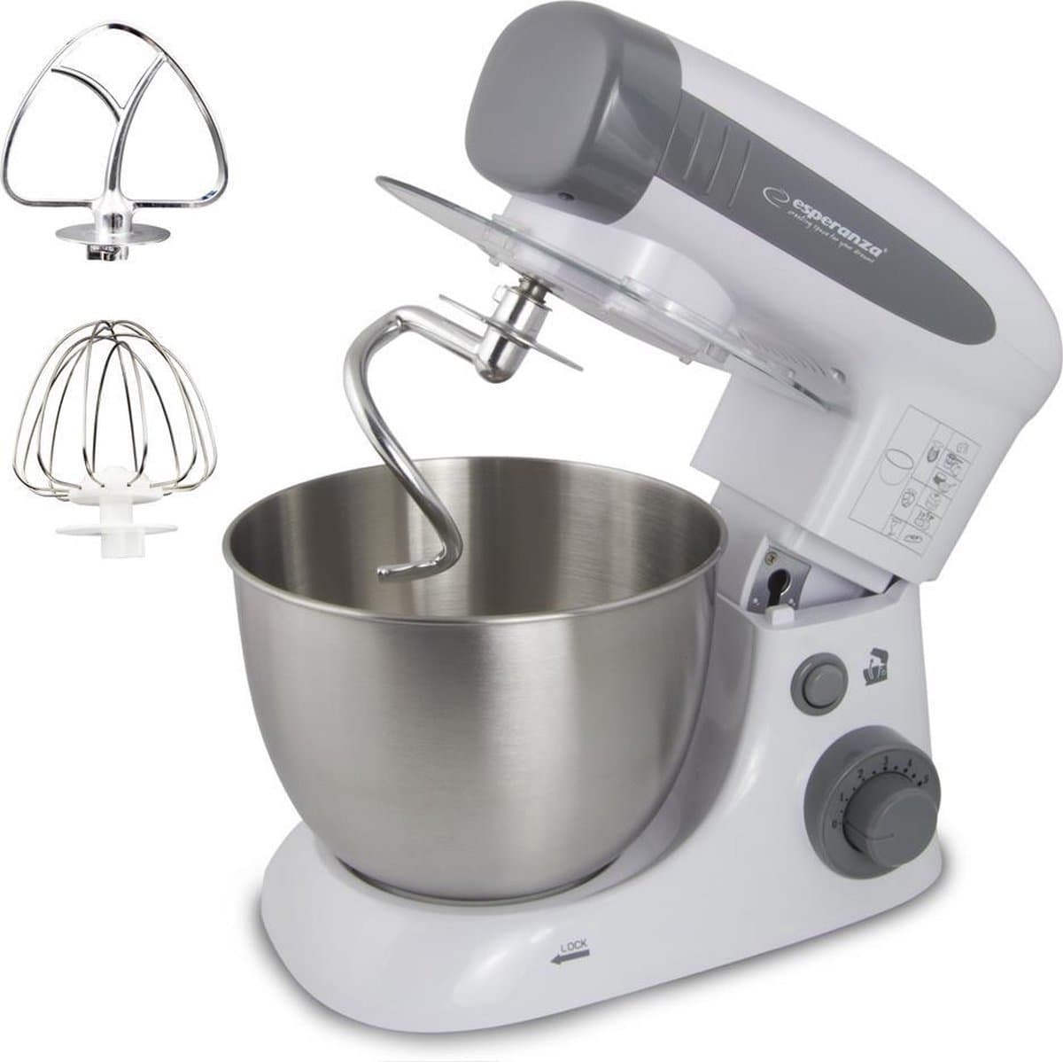 Esperanza EKM024 mixer Staande mixer 800 W Grijs — afbeelding 1