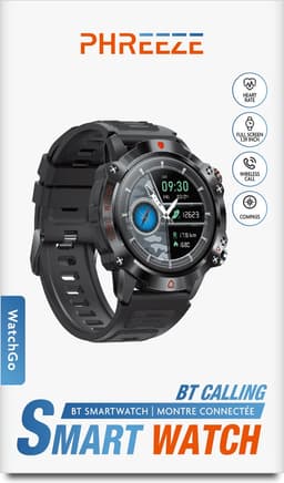 Watch Go - Smartwatch Dames - Geschikt voor Android en iOS - HD Touchscreen - Stappenteller - Horloge - 45 mm - Donkergrijs — thumbnail 3