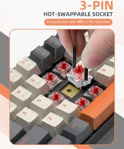 Mechanisch Gaming Toetsenbord Draadloos - 60% Keyboard - Red Switches - Bluetooth/USB Draadloos — thumbnail 4