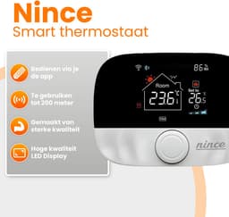 Nince Thermostaat CV ketel - Slimme Thermostaat Voor CV - Digitaal - Handmatig Programmeerbaar - Incl RF module — thumbnail 2