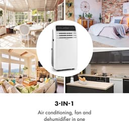 Klarstein Mobiele airconditioner met luchtafvoerslang, 4-in-1 airconditioner, ventilator, luchtontvochtiger & nachtmodus, Kleine & draagbare airconditioner voor thuis & op kantoor, Laag verbruik, 7000 BTU,1 kW voor 23 m² - Afstandsbediening Timer — thumbnail 18