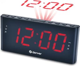 Denver Wekkerradio met Projectie - Digitale Wekker - FM Radio - Dubbel Alarm - CPR710 - Zwart — thumbnail 1