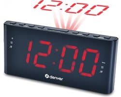 Denver Wekkerradio met Projectie - Digitale Wekker - FM Radio - Dubbel Alarm - CPR710 - Zwart