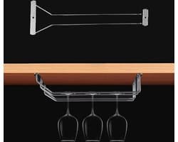 Let op type!! MICLAN één rij RVS opknoping Wijnglas houder  grootte: 34 * 11 5 * 5 cm