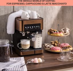 Klarstein Koffiemachine Espresso Pistonmachine met Melkopschuimer, 1,8 L Mini Espressomachine met Piston, 20 Bar Compacte RVS , 1350 W Koffiemachine voor Cappuccino, Latte en Espresso - Stoompijpje Touch LED - Coffee Machine — thumbnail 3