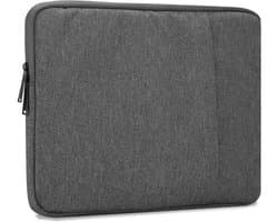 Cadorabo Laptop / Tablet Bescherming Tas 14 inch in DONKER GRIJS - Notebook computertas gemaakt van stof met fluwelen voering en compartiment met anti-kras rits