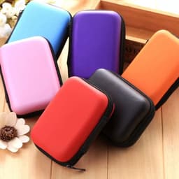 Opberg hoesje - Hard Case - Etui - Organizer - Sleutels - Oordopjes - Laadkabels - USB - Geld - Opbergen - Oranje — thumbnail 4
