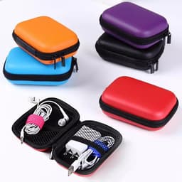 Opberg hoesje - Hard Case - Etui - Organizer - Sleutels - Oordopjes - Laadkabels - USB - Geld - Opbergen - Blauw — thumbnail 2