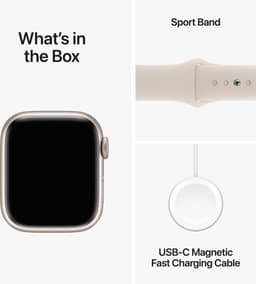 Apple Watch Series 9 - 41mm - Starlight Aluminium Case with Starlight Sport Band - S/M — thumbnail 4
