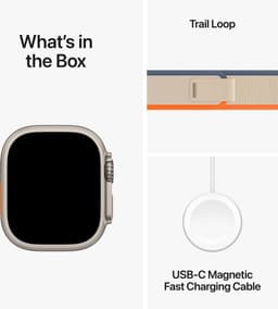 Apple Watch Ultra 2 - GPS + Cellular - 49mm - Titanium Case with Orange/Beige Trail Loop - M/L — thumbnail 4