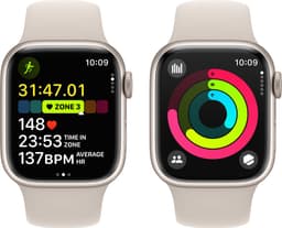 Apple Watch Series 9 - GPS + Cellular - 41mm - Starlight Aluminium Case with Starlight Sport Band - S/M — thumbnail 4