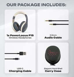 PowerLocus P19 Bluetooth Koptelefoon - Koptelefoon Draadloos - tot 70 Uur Speeltijd en met Aux Kabel - Over Ear Hoofdtelefoon - 3 EQ-Modi - Met Draagtas – Asfalt Grijs — thumbnail 6