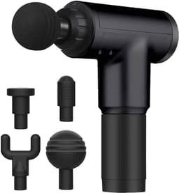 Zwarte Massagegun + 4 Opzetstukken - Massagepistool - Massage Gun met 6 standen - Massage Pistool - Massageapparaten - Draadloos - professioneel - Sport — thumbnail 1