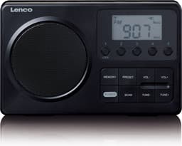 Lenco MPR-035BK Draagbare Radio op Batterijen en Netstroom - Compacte FM Radio met LCD-scherm, 20 Voorkeurzenders en Noodradio Functie - Zwart — thumbnail 1