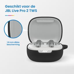 YONO Soft Case geschikt voor JBL Live Pro 2 TWS - Hoesje met Clip - Zwart — thumbnail 3