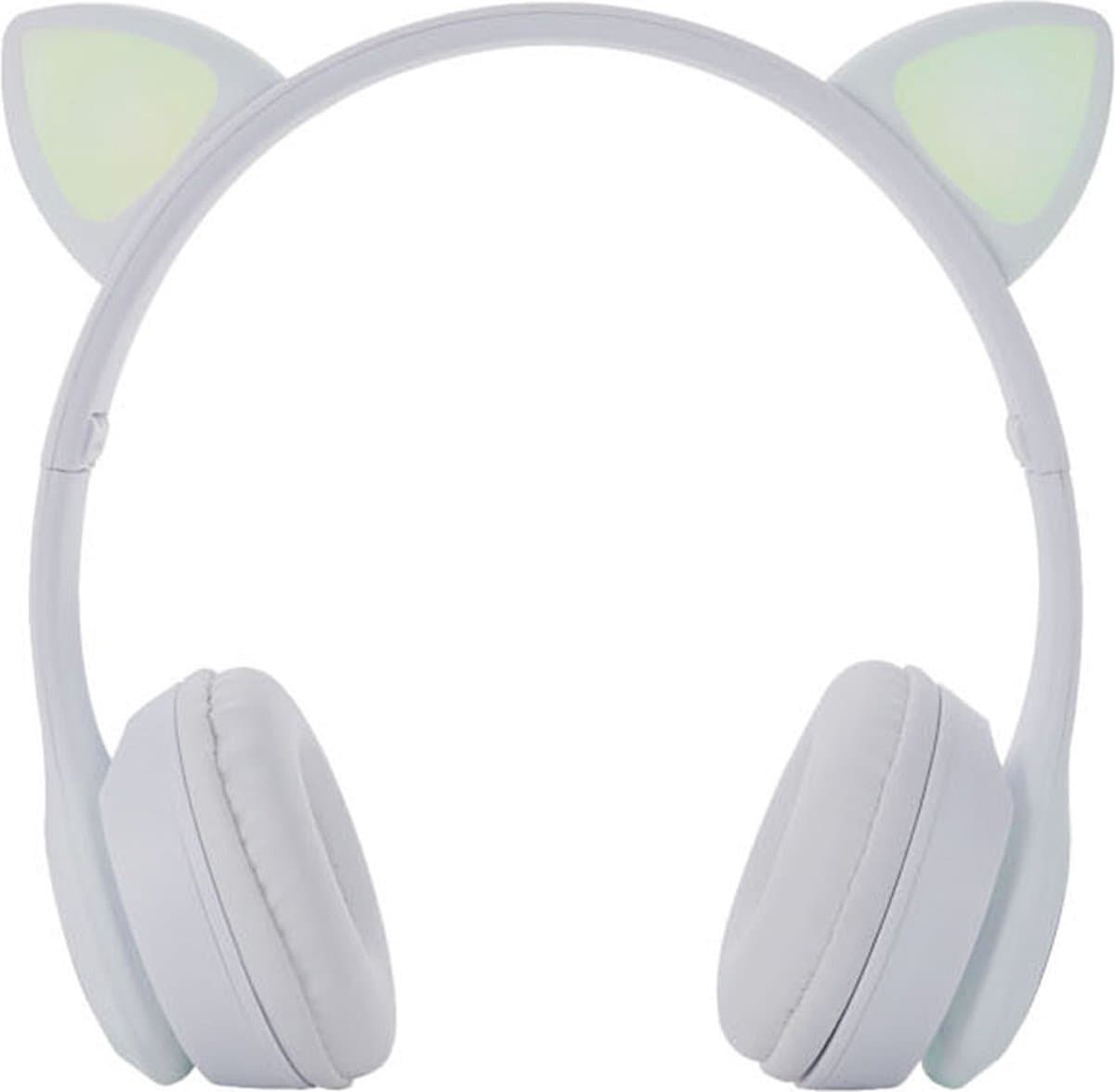 M.TK Kinder Hoofdtelefoon Draadloze met Lichting - Oortjes-Led Verlichting-Wit - Kids Headset-Over Ear-Bluetooth-Microfoon (Wit) — afbeelding 1