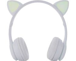 M.TK Kinder Hoofdtelefoon Draadloze met Lichting - Oortjes-Led Verlichting-Wit - Kids Headset-Over Ear-Bluetooth-Microfoon (Wit)