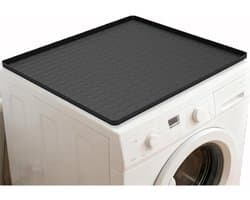 Wasmachinehoes 60 x 50 cm, antislip siliconen mat voor bescherming, wasruimte en keukenwerkblad, zwart