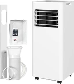 4-in-1 Mobiele Airco - Draagbare Airconditioner - 4-in-1 Koelen, Ontvochtiger, Ventilator & Slaapstand - 9000 BTU - voor 15-28 m² - met Afstandsbediening, Wasbaar Filter, LED-display & 24-uurs Timer - Wit — thumbnail 3