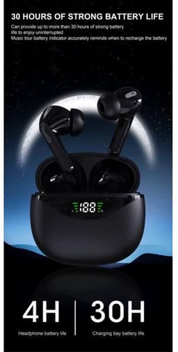 Draadloze Bluetooth-koptelefoon, stereokoptelefoon, led-display, 3D-surroundgeluid, ingebouwde microfoon, wit. — thumbnail 4