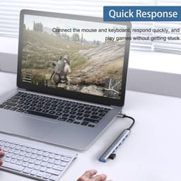 USB Hub - Poorten Uitbreider - Apparaten Koppelen - 7 Gelijktijdige Poorten - 5 Gbps Snelheid - Zilver — thumbnail 3