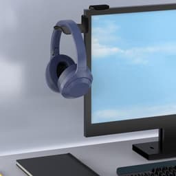 Hoofdtelefoonstandaard - Ophanghaak Monitor - Bureau Organiseren - Gevoerde Siliconen Klemmen - 14 x 8 x 6 cm - Zwart — thumbnail 5