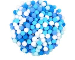 300 Stuks Fluffy Pompoms 20mm Blauw voor Creatieve DIY Projecten en Decoraties, Hoog Elastisch en Zacht