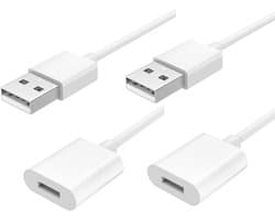 Oplaadadapter en USB-kabel voor Apple Pencil, Lightning-kabel voor iPad Pro, Air en Mini - 3 voet, wit