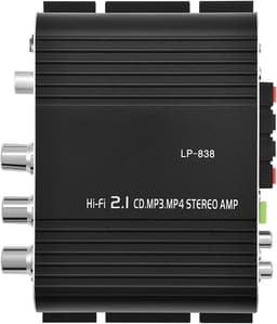Mini Eindversterker - Audio Versterker - Muziek Luisteren - Aluminium Behuizing - 15.4 x 12.9 x 3.9 cm - Zwart — thumbnail 3