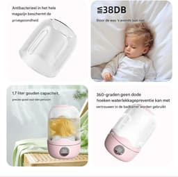 Mini Wasmachine - Draagbare Wasmachine - Kleine Was - Automatische Bedrijfsmodus - 1.1L Capaciteit - Roze — thumbnail 6