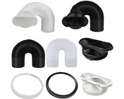 Flexibele afvoerslang voor mobiele airconditioning, luchtafvoer, en droger - Wit (15 cm)