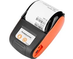 Bluetooth Bonprinter, Draagbare 58 Mm Mini Thermische Pos-printer, Draadloze Draagbare Bonprinter Bluetooth Thermische Rekeningsprinter Ondersteuning Smartphone-bediening(Oranje)