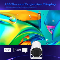 Projector - Mini Beamers - Draagbare Projector - 4K Support - BT 5.0 - 120 ANSI Lumen - Home Cinema - Wit — thumbnail 4