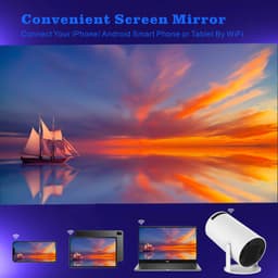 Projector - Mini Beamers - Draagbare Projector - 4K Support - BT 5.0 - 120 ANSI Lumen - Home Cinema - Wit — thumbnail 3