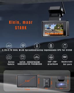 TIM® Dual Dashcam - Voor en Achter Camera – Auto Camera Met Nachtzicht – Zwart - 14cm x 15cm x 11cm — thumbnail 5