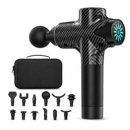 Gloovon® - Massage Gun Professioneel - Premium Massage Apparaat - 25.2V - Draadloos - Inclusief Koffer en 12 Opzetstukken - Borstelloze motor - Krachtig Massage Pistool - Fitness - Koolstofvezel — thumbnail 1