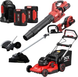 DCK Tools 58V Tuinonderhoud Totaal Actiebundel – Combimotor + Grasmaaier + Bladblazer + Kantensnijder + extra 5.0Ah Accu — thumbnail 1