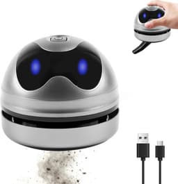 Mini Desktop Stofzuiger - kruimelzuiger - USB oplaadbaar - Draadloze Desk Vacuum - Draagbare Tafelstofzuiger - Toetsenbord Stofzuiger - Kruimeldief - Voor verwijderen van stof, borstelhaar en vuil - 8.8*7.1 cm - Zwart — thumbnail 1
