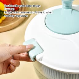 Salade Spinner - Groente Droger - Keuken Werkzaamheden - Handmatig Roterend Mechanisme - 5L Capaciteit - Blauw — thumbnail 2