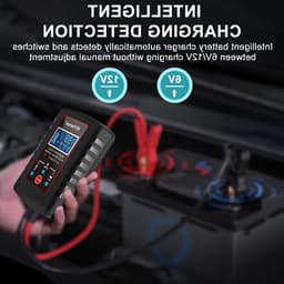Intelligente Acculader voor 6V en 12V Loodzuur Batterijen - Geschikt voor Grasmaaiers, Motorfietsen en Auto's, EU Stekker — thumbnail 3